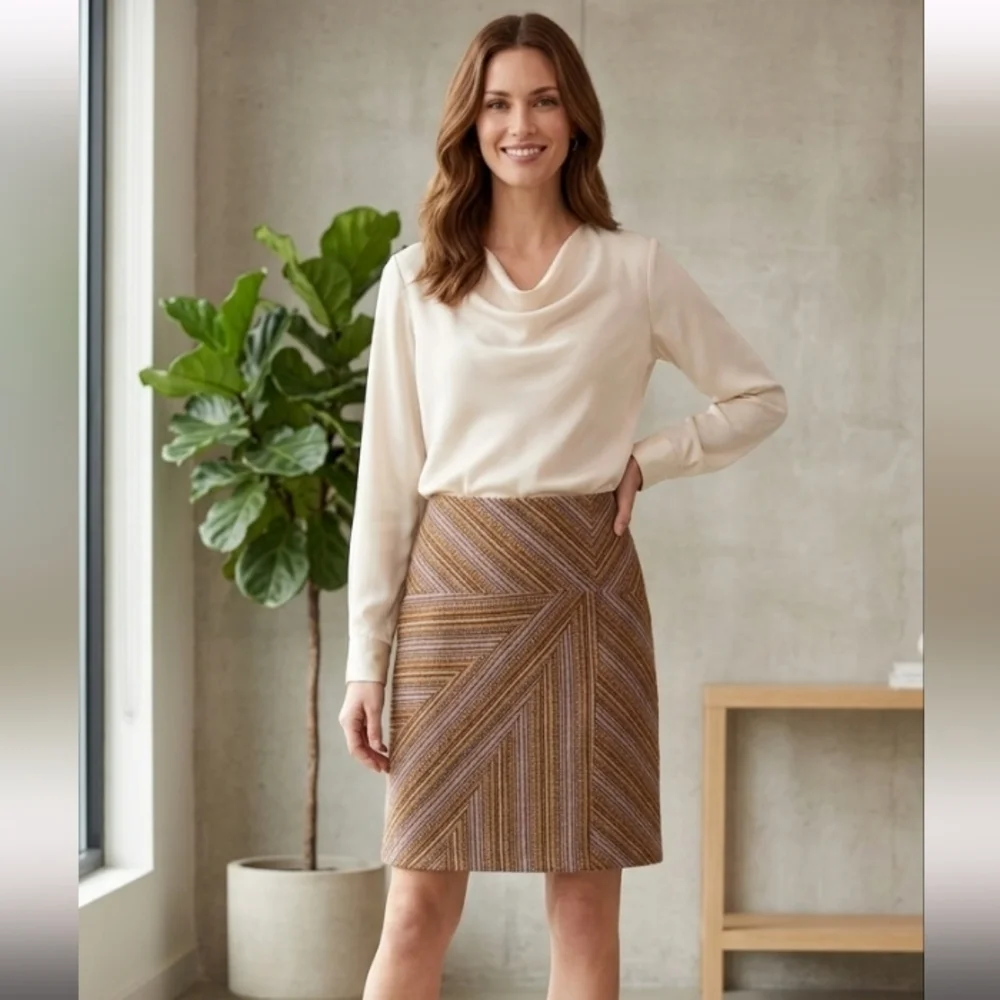 Scanlan & Theodore shimmery pencil skirt sz 8 - Picture 2 of 11
